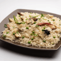 tasty mushroom mashroom rice pulav pilaf pulao biryani served bowl plate selective focus 466689 4257